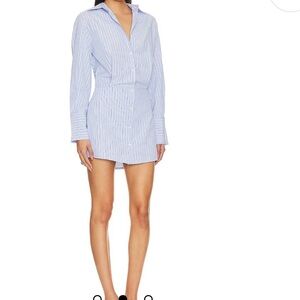 New baby blue dress white lines blue and white  stripes